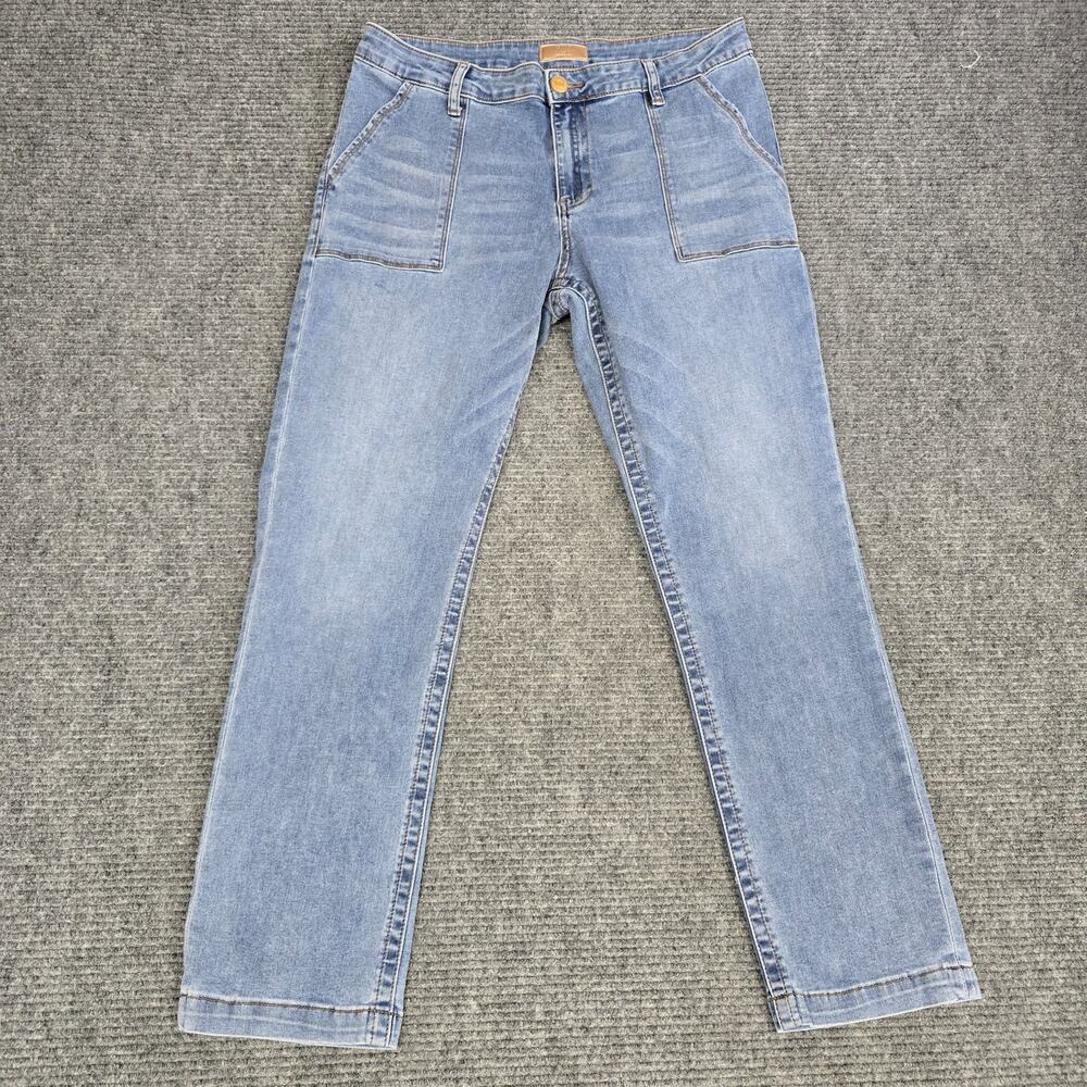 KUT From The Kloth Stevie Jeans Womens 14 34x30 Blue Straight Leg Patch Pocket